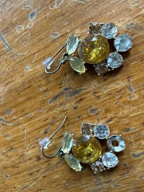 Chic Yellow Crystal Drop Earrings